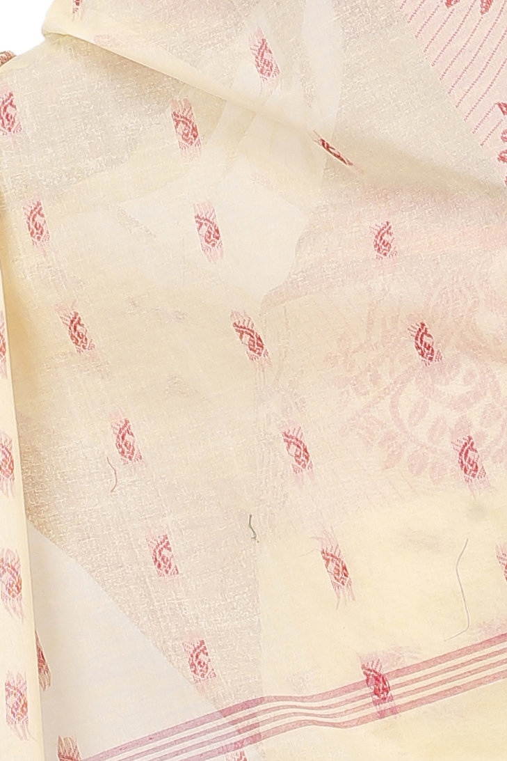 Cream Pure Cotton Somaya Tant Saree (1041)